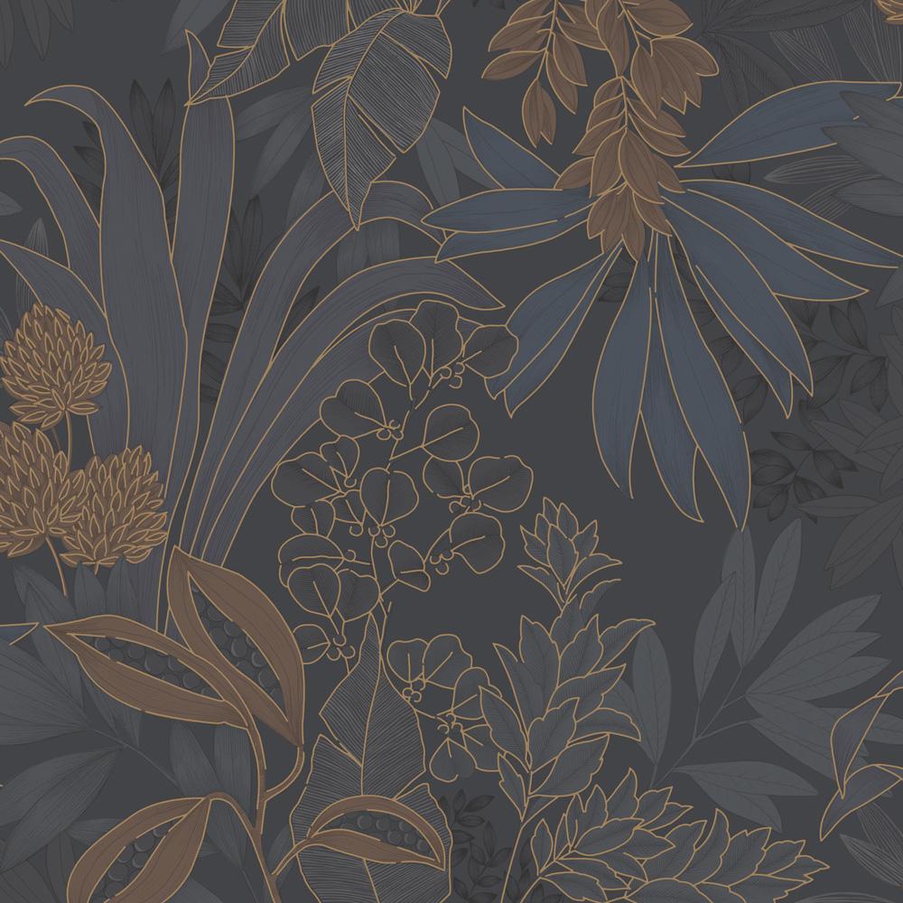 DecoratorsBest Bloom Oasis Midnight Navy Non-Pasted Wallpaper