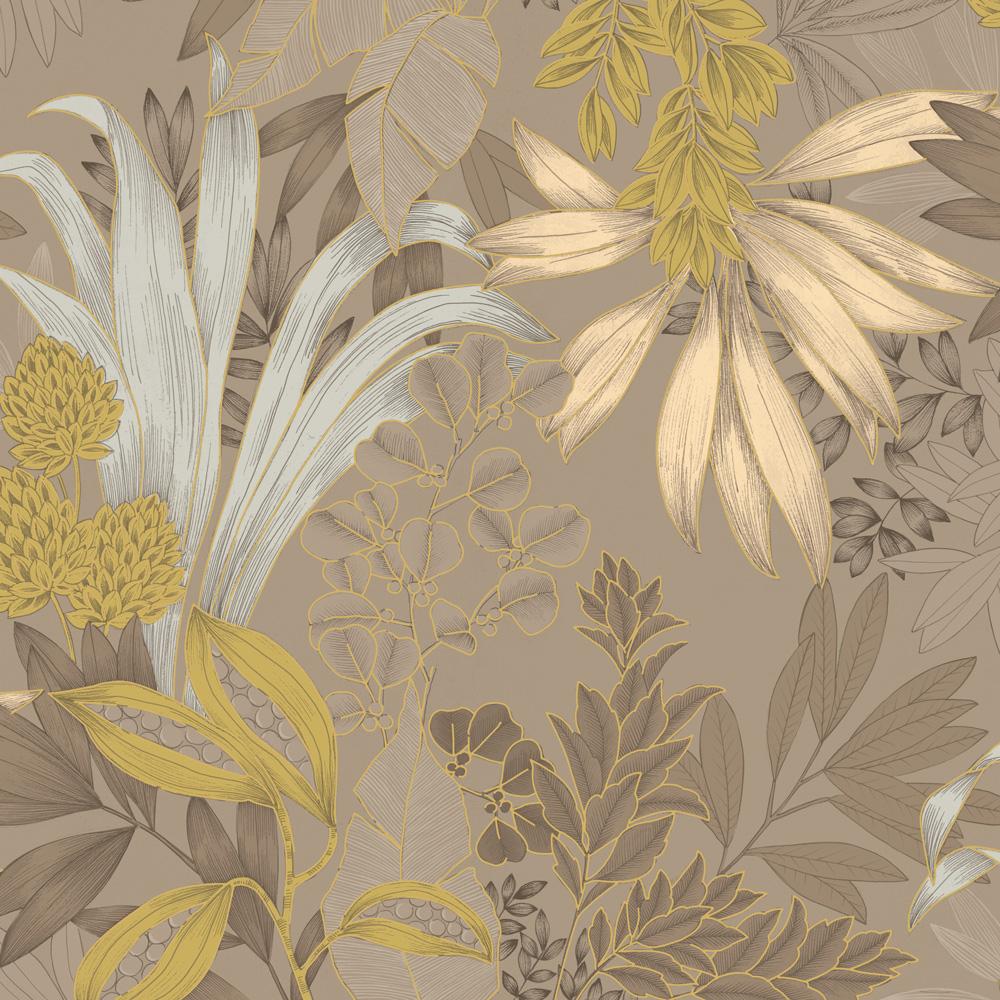 DecoratorsBest Bloom Oasis Tawny Brown Non-Pasted Wallpaper