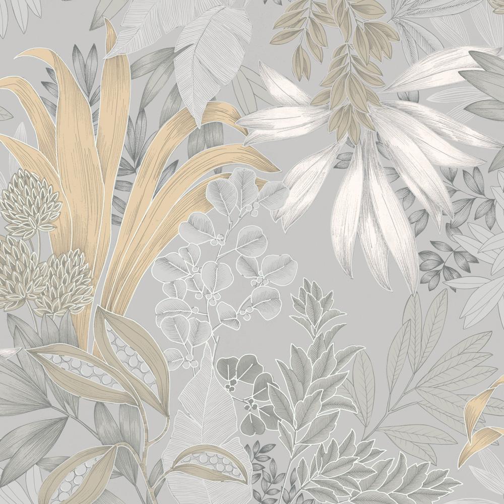 Decoratorsbest Bloom Oasis Pearl Grey NonPasted Wallpaper DecoratorsBest