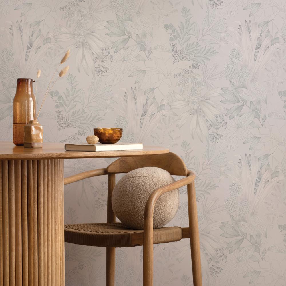 DecoratorsBest Bloom Oasis Cloud Grey Non-Pasted Wallpaper