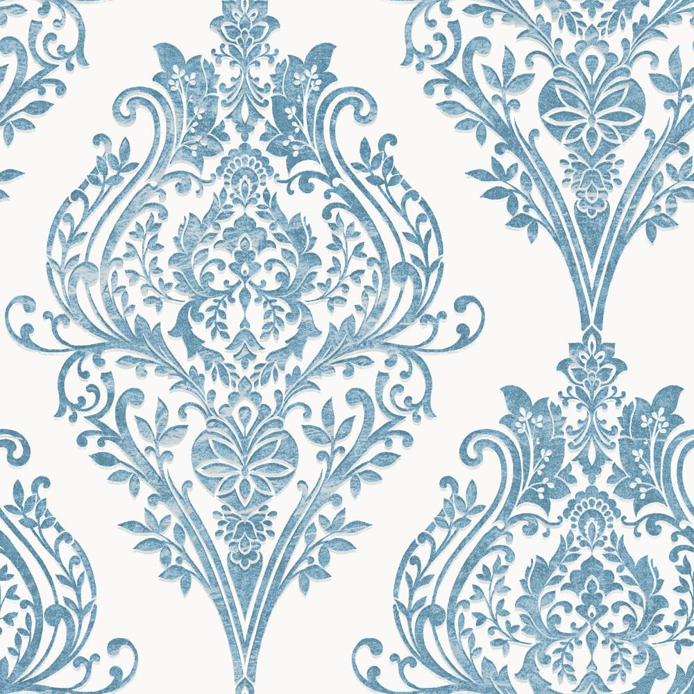 Tempaper Imperial Ocean Blue Non-Pasted Wallpaper