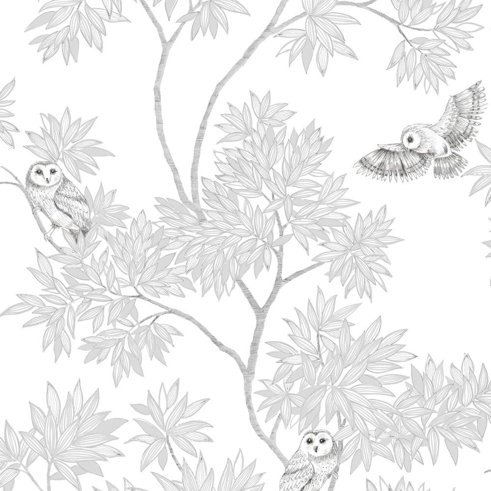 DecoratorsBest Owls Crisp White Non-Pasted Wallpaper