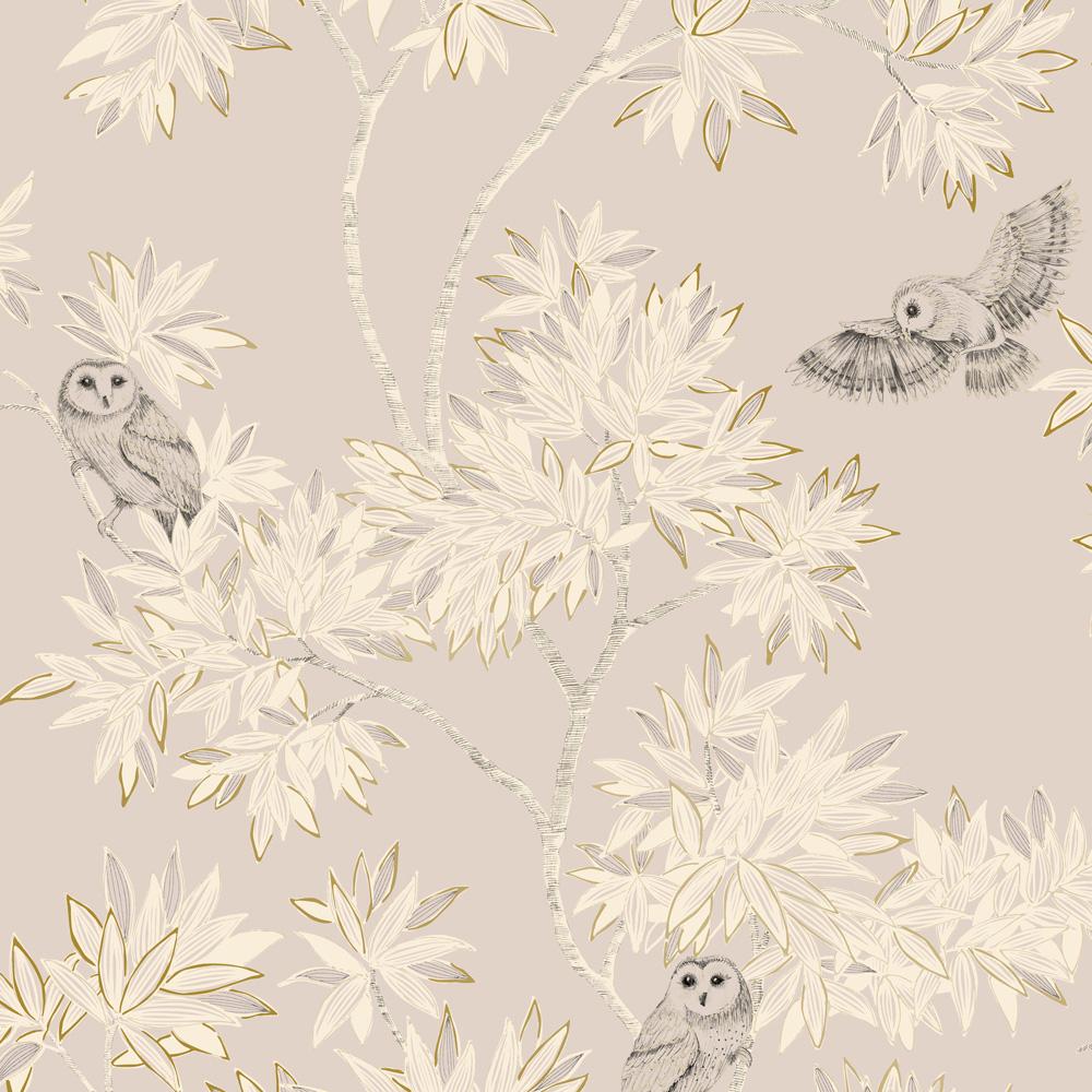 Tempaper Owls Neutral Non-Pasted Wallpaper
