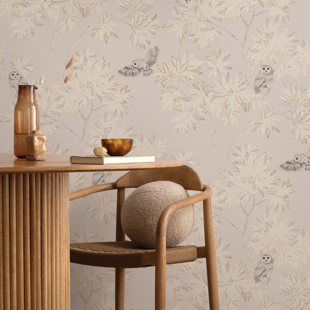 DecoratorsBest Owls Neutral Non-Pasted Wallpaper