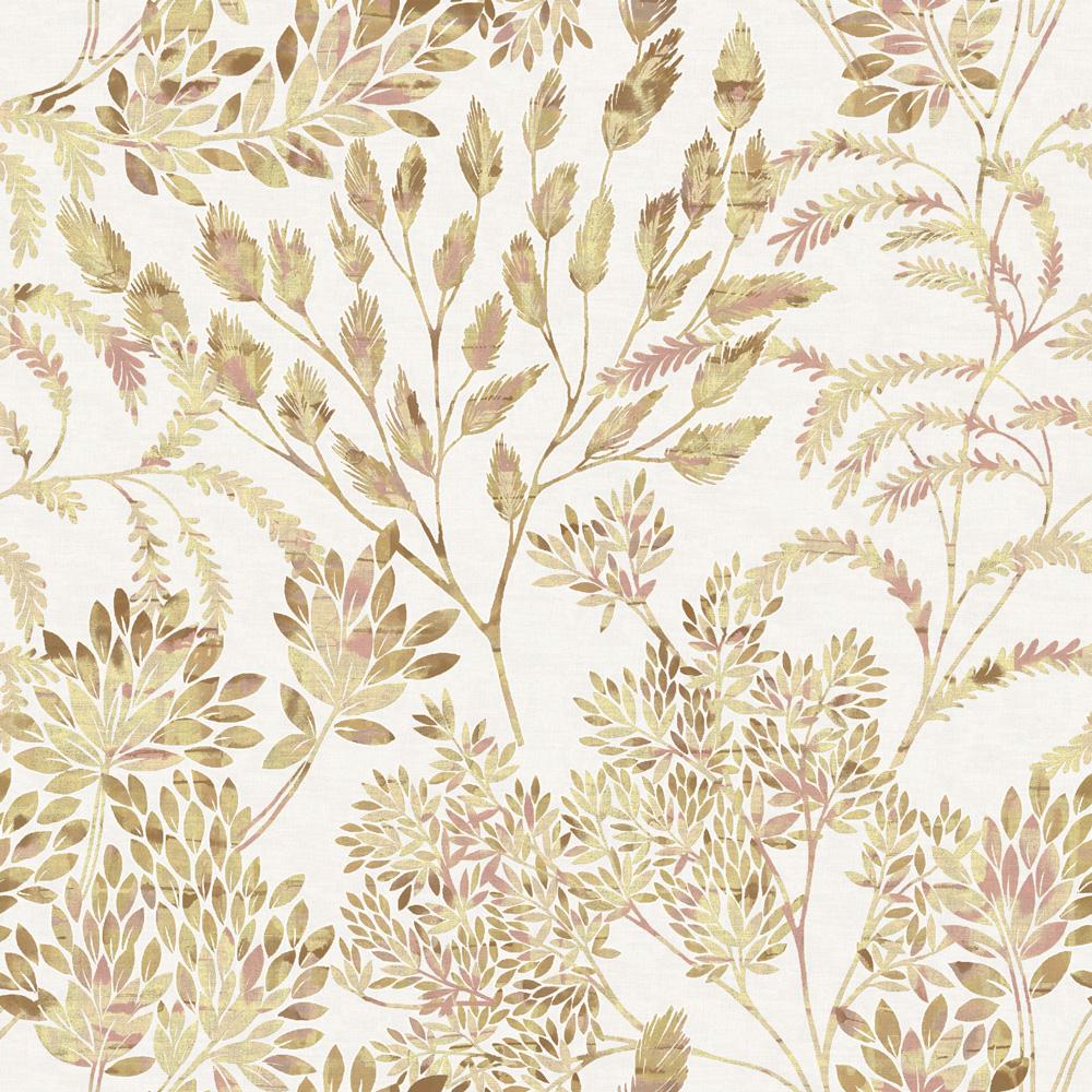 Tempaper Tranquil Leaf Gold Non-Pasted Wallpaper