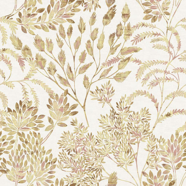 Tempaper Tranquil Leaf Gold Non-Pasted Wallpaper