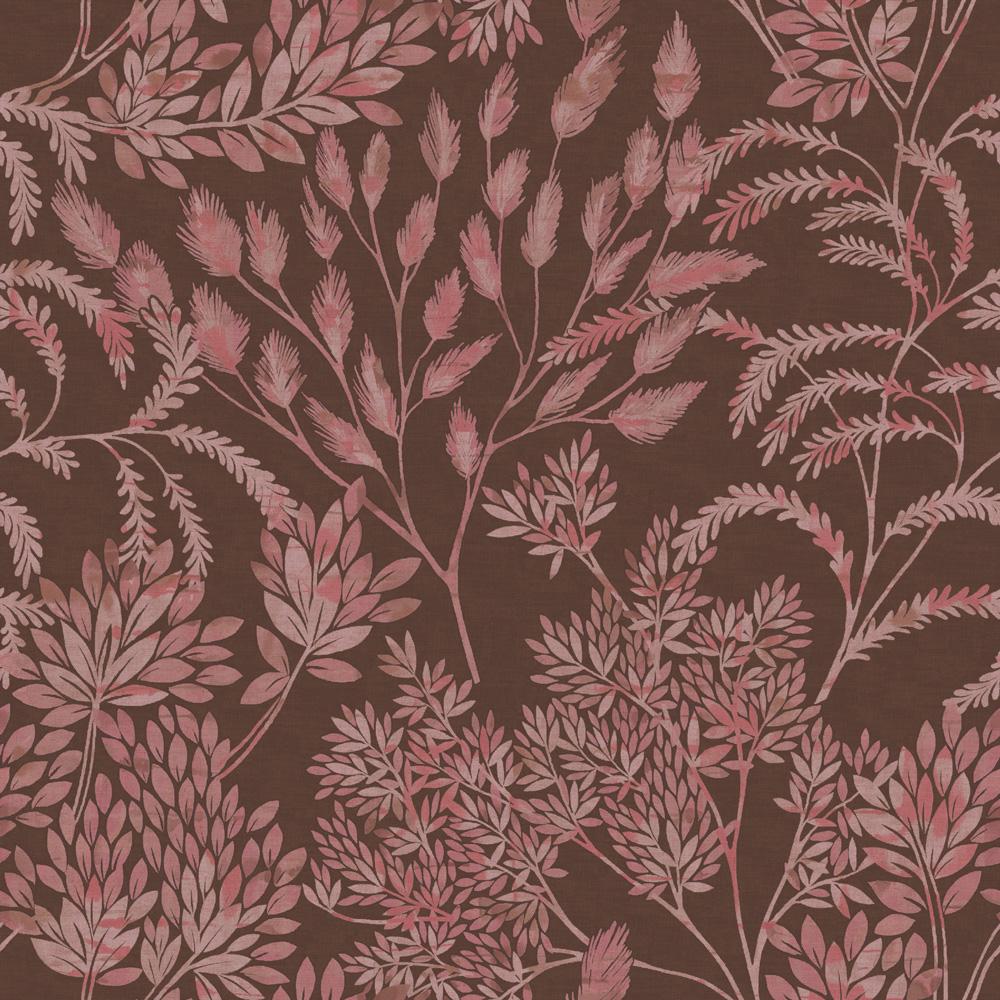 Tempaper Tranquil Leaf Rosewood Non-Pasted Wallpaper