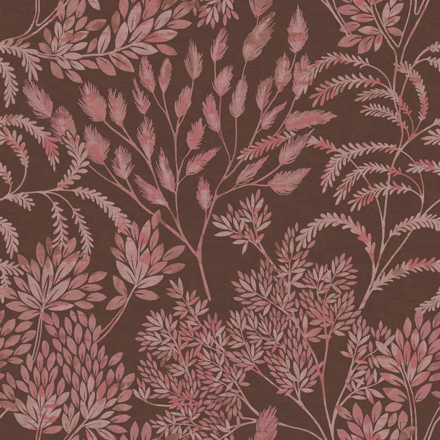 Tempaper Tranquil Leaf Rosewood Non-Pasted Wallpaper