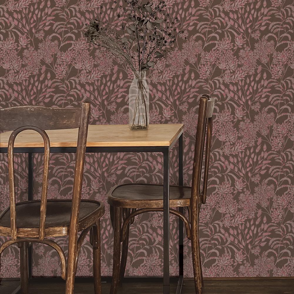 DecoratorsBest Tranquil Leaf Rosewood Non-Pasted Wallpaper