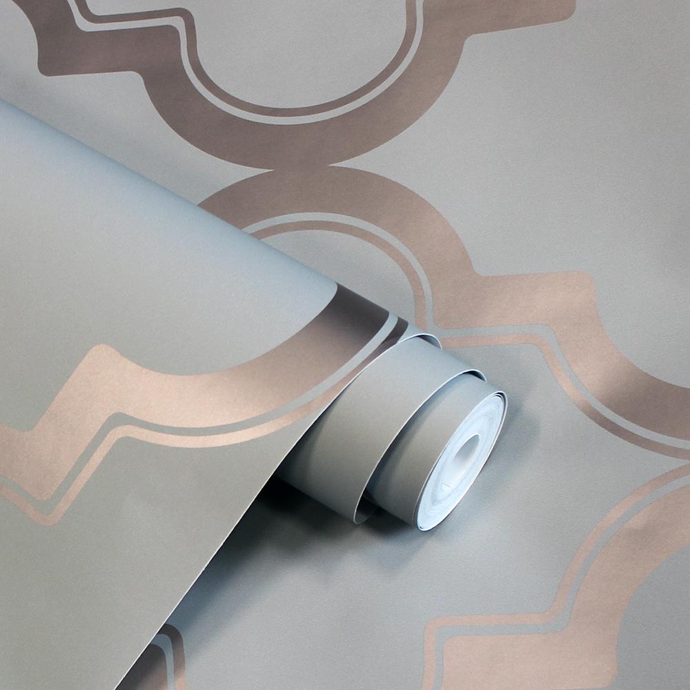 DecoratorsBest Arabesque Grey Peel and Stick Wallpaper, 28 sq. ft.