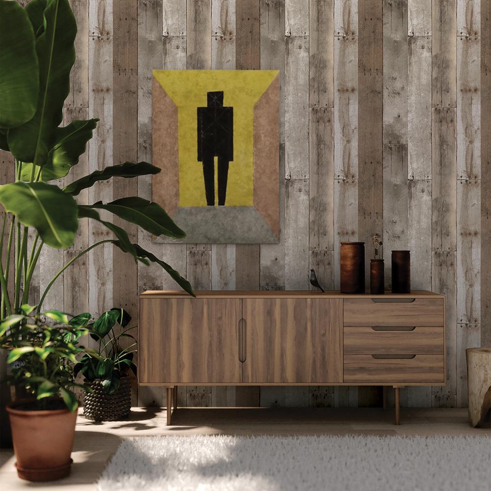 DecoratorsBest Reclaimed Wood Brown Peel and Stick Wallpaper, 28 sq. ft.