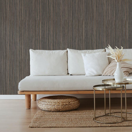 DecoratorsBest Textured Grasscloth Metallic Brown Peel and Stick Wallpaper, 28 sq. ft.