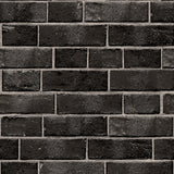 Tempaper Brick Wall Black Peel and Stick Wallpaper, 28 sq. ft.