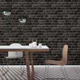 DecoratorsBest Brick Wall Black Peel and Stick Wallpaper, 28 sq. ft.