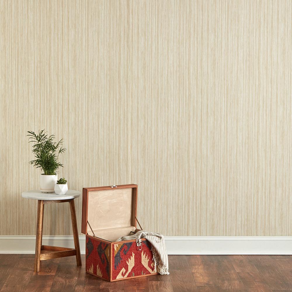 DecoratorsBest Textured Grasscloth Neutral Peel and Stick Wallpaper, 28 sq. ft.