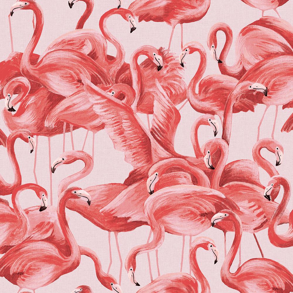 DecoratorsBest Flamingo Fantasy Pink Peel and Stick Wallpaper, 28 sq. ft.