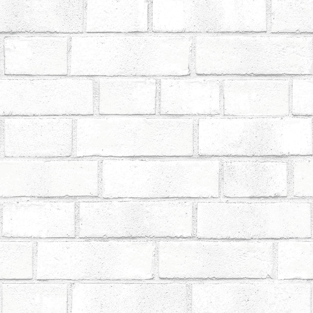 Tempaper Brick Wall Classic White Peel and Stick Wallpaper, 28 sq. ft.