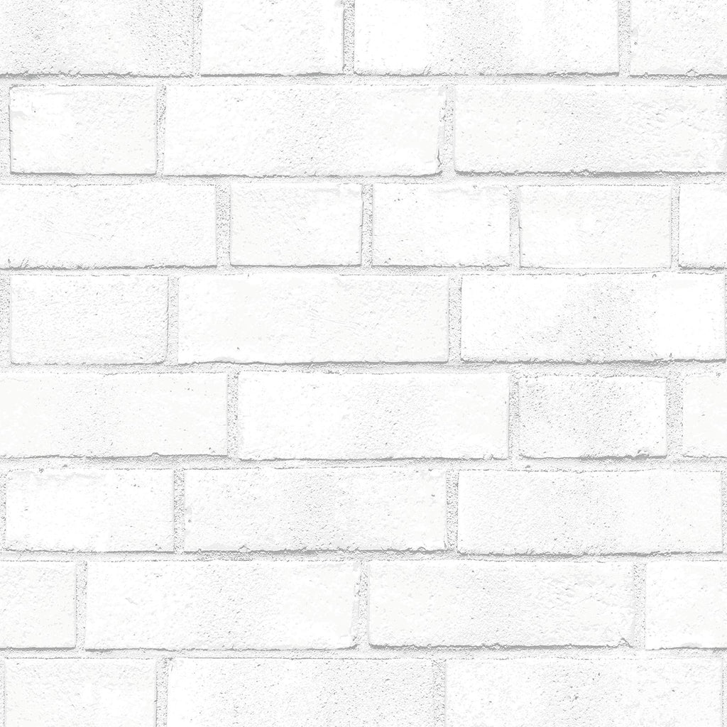 DecoratorsBest Brick Wall Classic White Peel and Stick Wallpaper, 28 sq. ft.