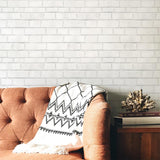DecoratorsBest Brick Wall Classic White Peel and Stick Wallpaper, 28 sq. ft.