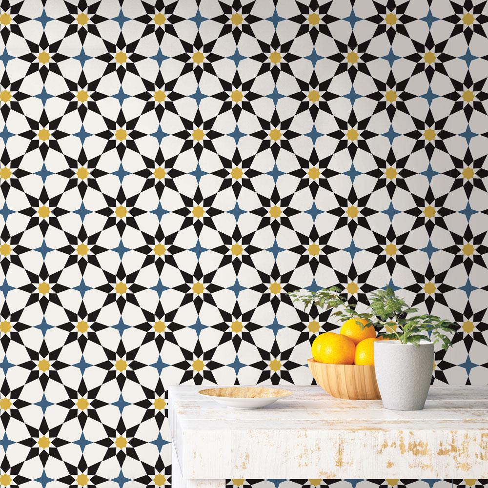 DecoratorsBest Moroccan Tile Multi-Color Peel and Stick Wallpaper, 28 sq. ft.