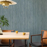 DecoratorsBest Textured Grasscloth Blue Peel and Stick Wallpaper, 28 sq. ft.