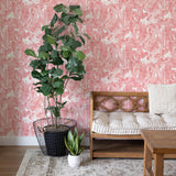 DecoratorsBest Paradise Palm Tropical Pink Peel and Stick Wallpaper, 28 sq. ft.