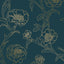 Tempaper Delicate Peony Blue and Gold Peel and Stick Wallpaper, 28 sq. ft.