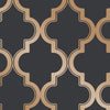 Decoratorsbest Peel And Stick Arabesque Black And Gold Wallpaper