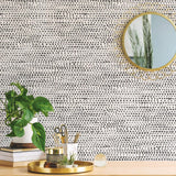 DecoratorsBest Painted Dots Ink and White Peel and Stick Wallpaper, 28 sq. ft.