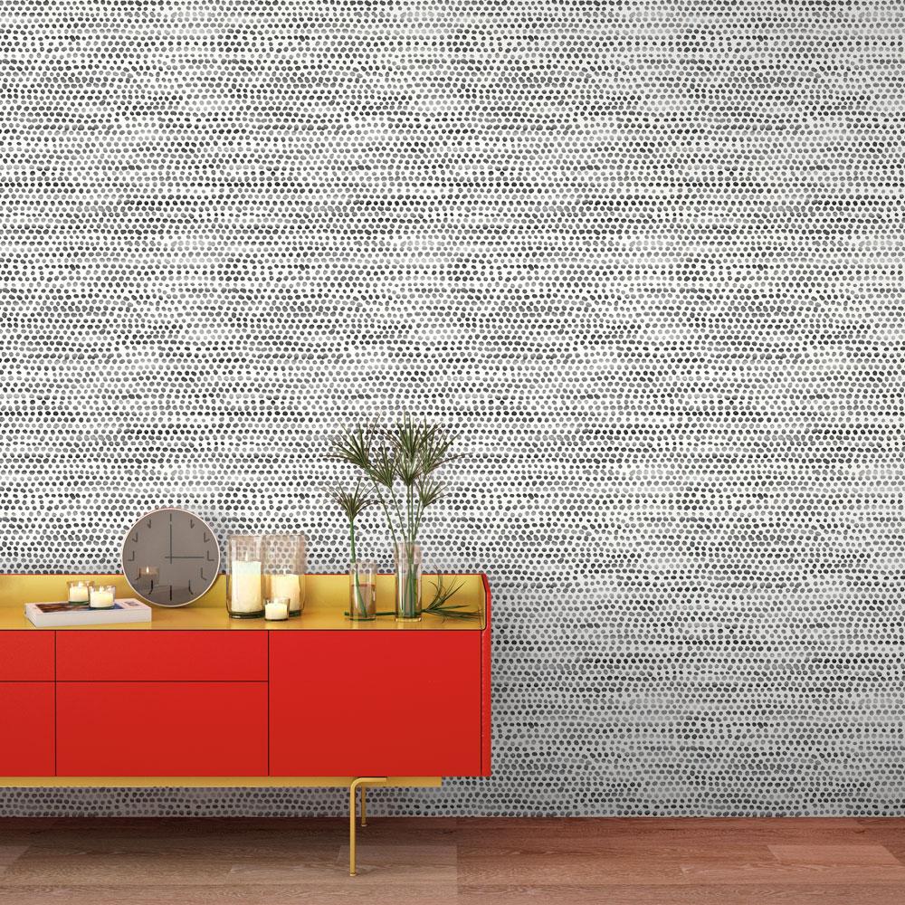 DecoratorsBest Painted Dots Ink and White Peel and Stick Wallpaper, 28 sq. ft.