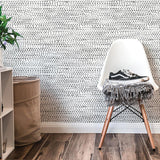 DecoratorsBest Painted Dots Ink and White Peel and Stick Wallpaper, 28 sq. ft.