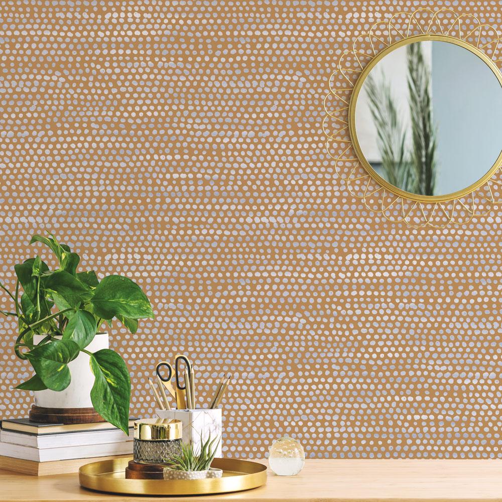 DecoratorsBest Painted Dots Almond Peel and Stick Wallpaper, 28 sq. ft.