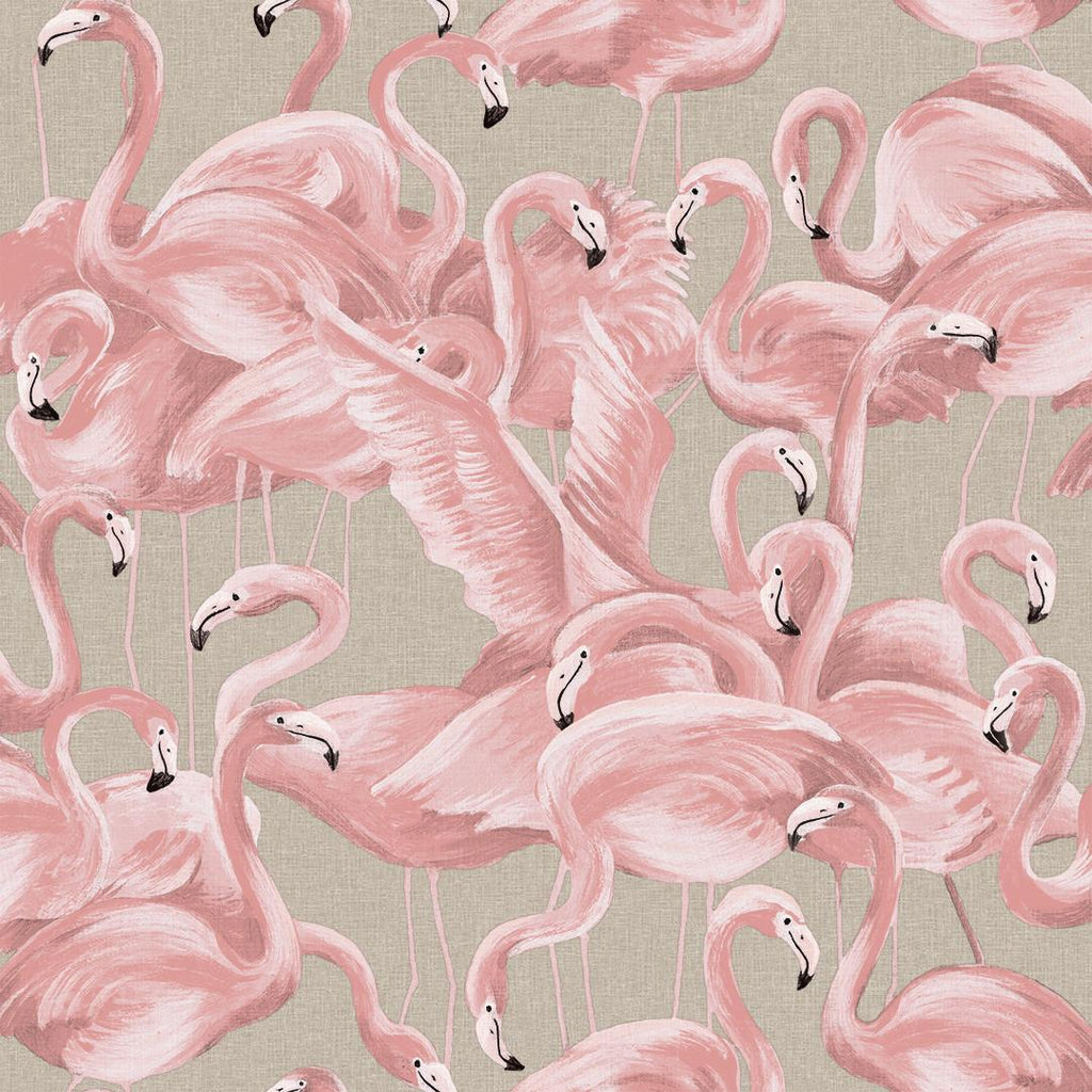 DecoratorsBest Flamingo Fantasy Light Pink Peel and Stick Wallpaper, 28 sq. ft.