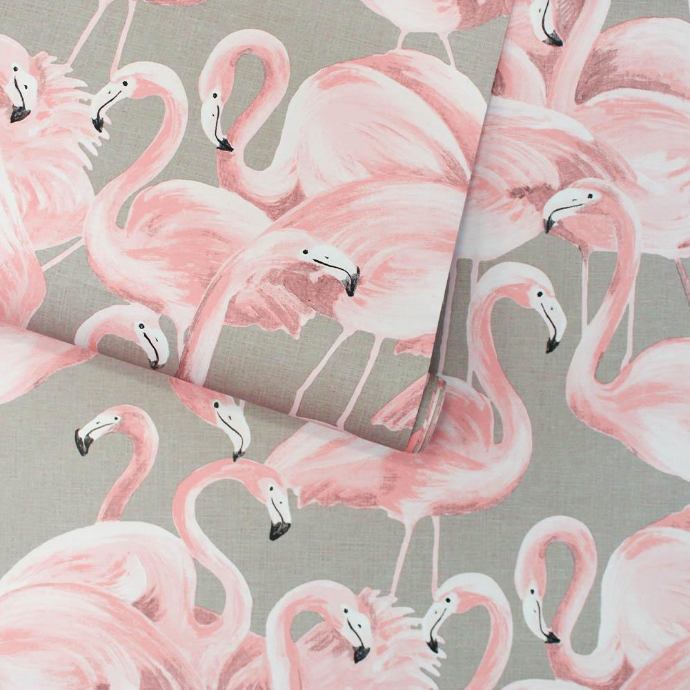 DecoratorsBest Flamingo Fantasy Light Pink Peel and Stick Wallpaper, 28 sq. ft.