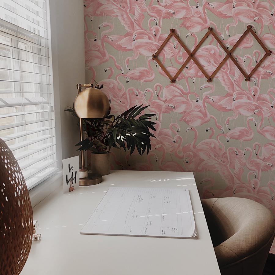 DecoratorsBest Flamingo Fantasy Light Pink Peel and Stick Wallpaper, 28 sq. ft.