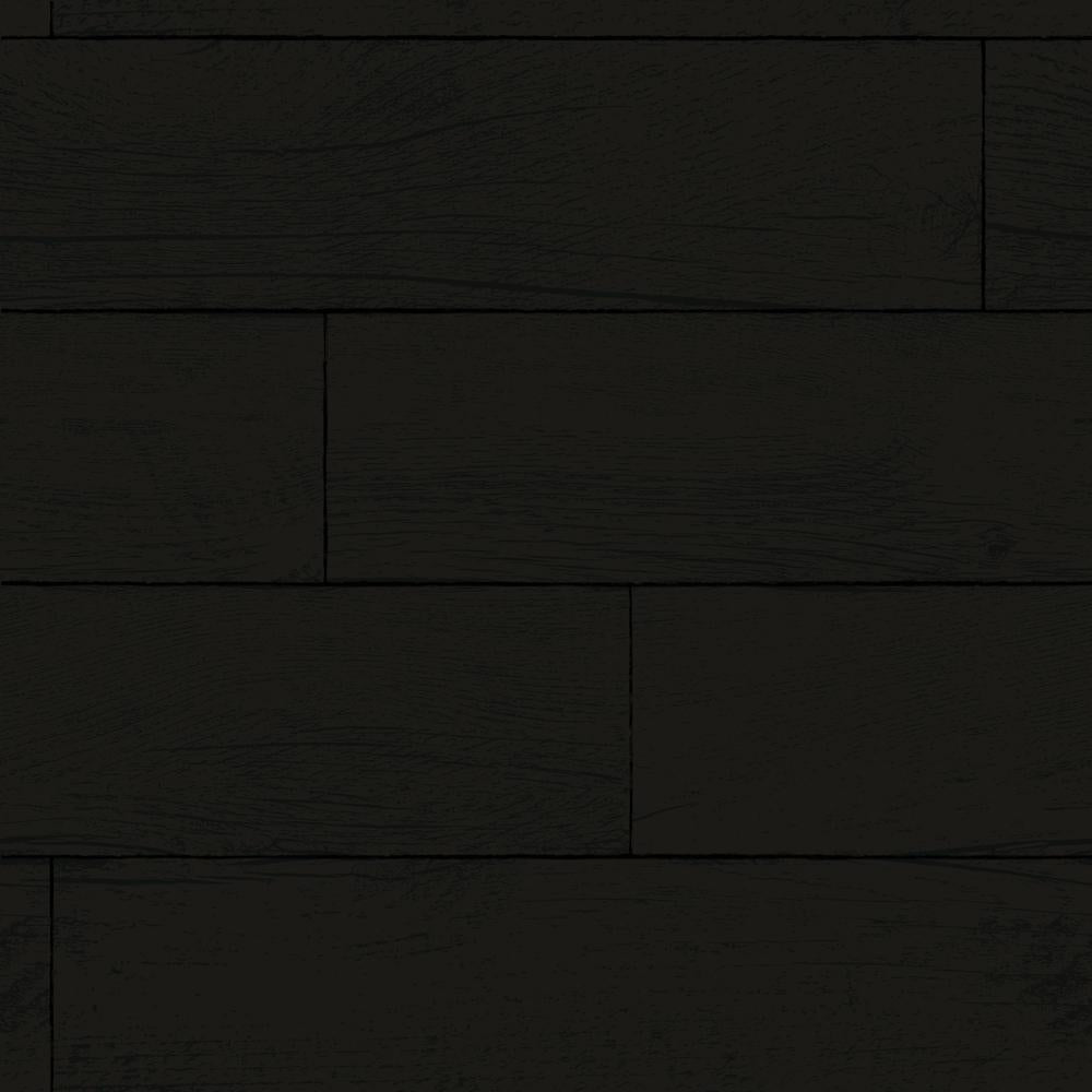 Tempaper Shiplap Black Peel and Stick Wallpaper, 28 sq. ft.