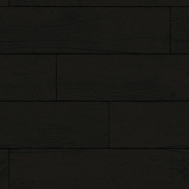 Tempaper Shiplap Black Peel and Stick Wallpaper, 28 sq. ft.