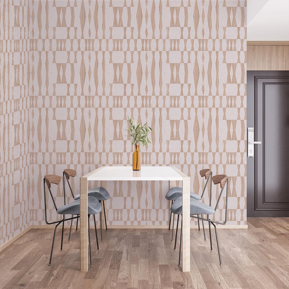 DecoratorsBest Textured Geo Natural Peel and Stick Wallpaper, 28 sq. ft.