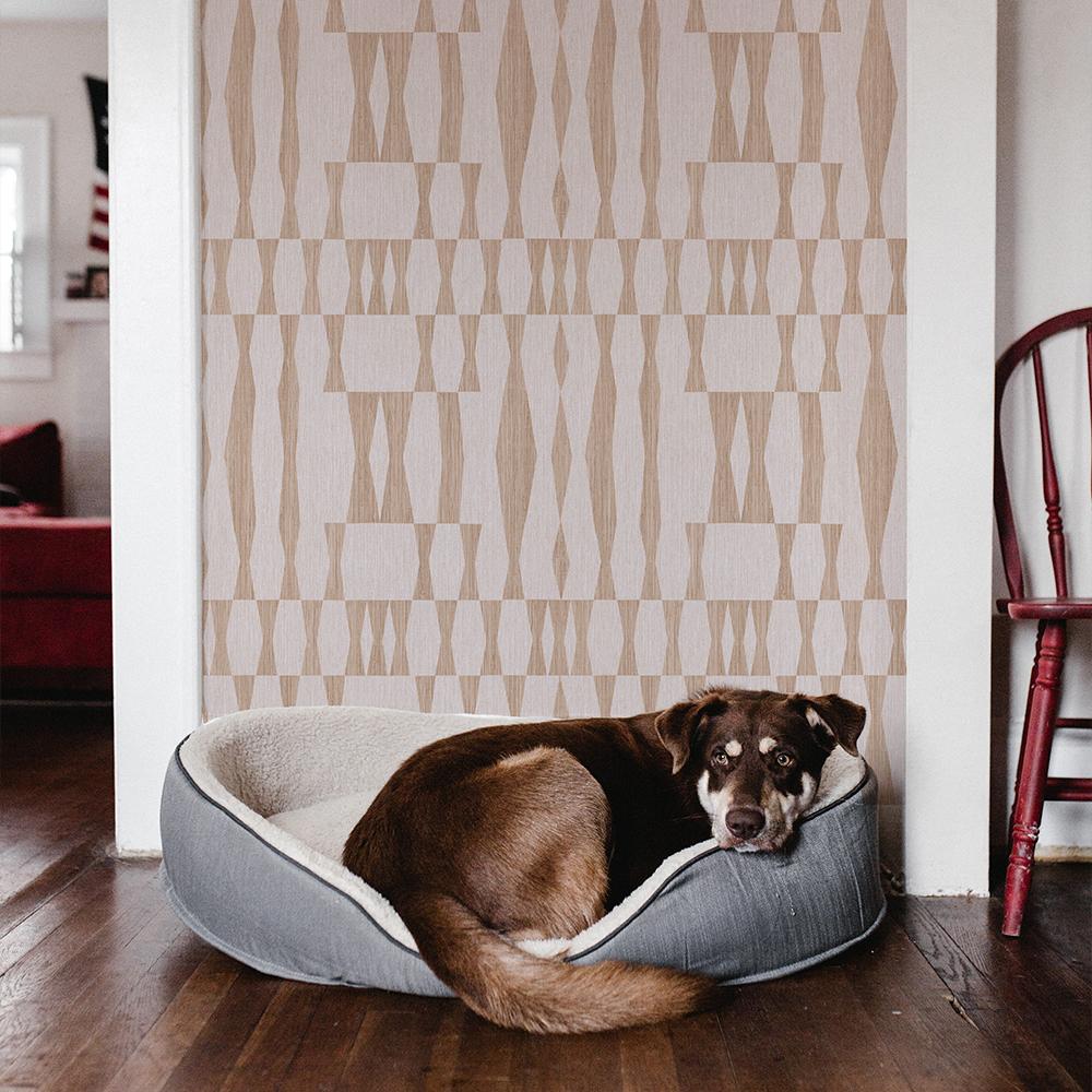 DecoratorsBest Textured Geo Natural Peel and Stick Wallpaper, 28 sq. ft.