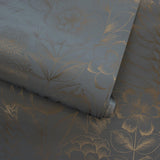DecoratorsBest Farmhouse Floral Metallic Midnight Peel and Stick Wallpaper, 28 sq. ft.