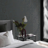 DecoratorsBest Farmhouse Floral Metallic Midnight Peel and Stick Wallpaper, 28 sq. ft.