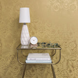 DecoratorsBest Farmhouse Floral Metallic Gold Peel and Stick Wallpaper, 28 sq. ft.