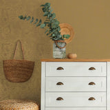 DecoratorsBest Farmhouse Floral Metallic Gold Peel and Stick Wallpaper, 28 sq. ft.