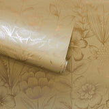 DecoratorsBest Farmhouse Floral Metallic Gold Peel and Stick Wallpaper, 28 sq. ft.