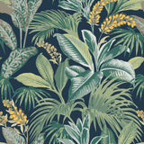Tempaper Sunset Palms Navy Peel and Stick Wallpaper, 28 sq. ft.