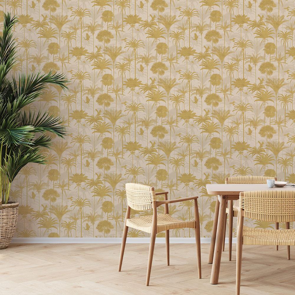 DecoratorsBest Golden Palms Metallic Gold Peel and Stick Wallpaper, 28 sq. ft.