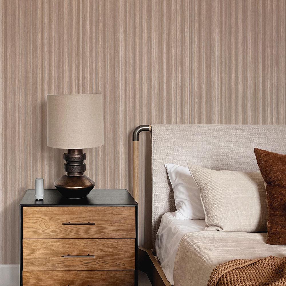 DecoratorsBest Textured Grasscloth Light Brown Peel and Stick Wallpaper, 28 sq. ft.