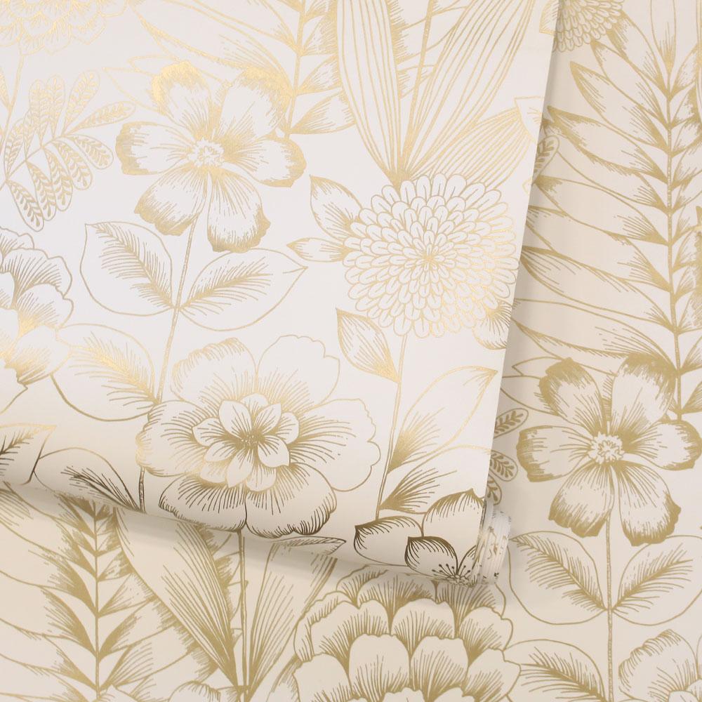 Gold Floral Peel and Stick Wallpaper: Elegant & Easy Decor