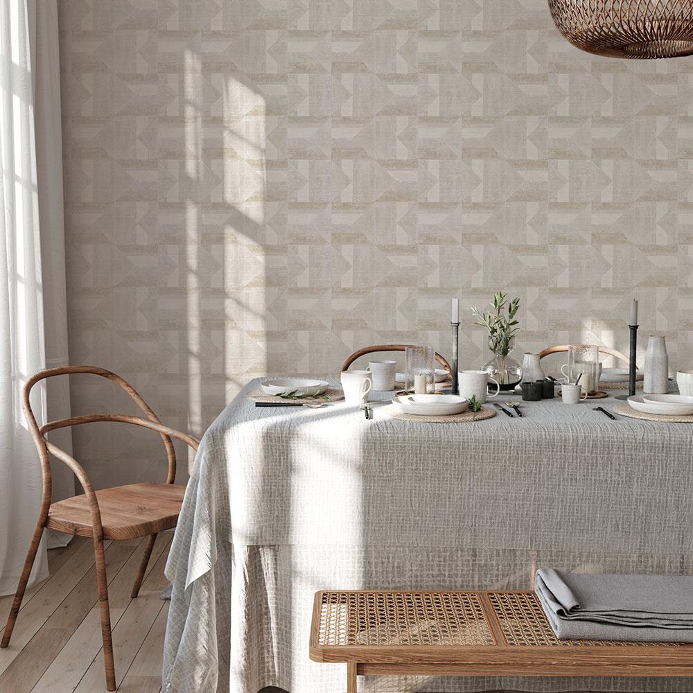 DecoratorsBest Quilt Neutral Peel and Stick Wallpaper, 28 sq. ft.