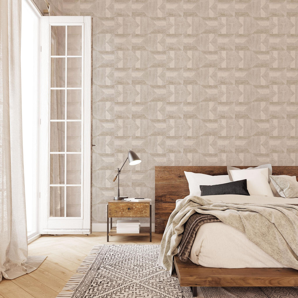 DecoratorsBest Quilt Neutral Peel and Stick Wallpaper, 28 sq. ft.